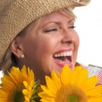 Woman with Sunflowers